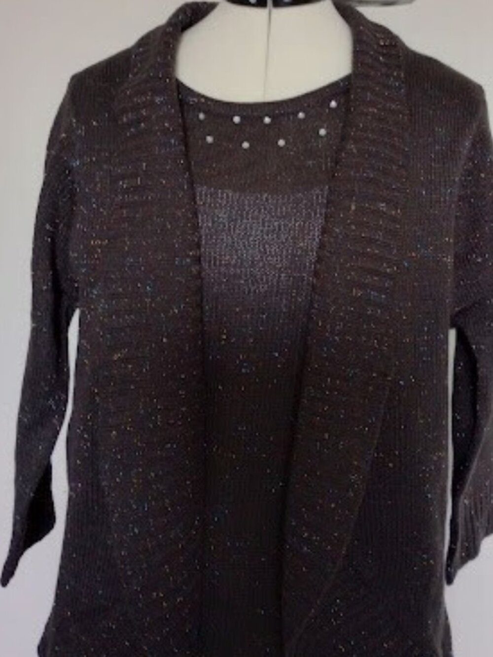 Evelyn Taylor chocolate- colored sweater acrylic size1X